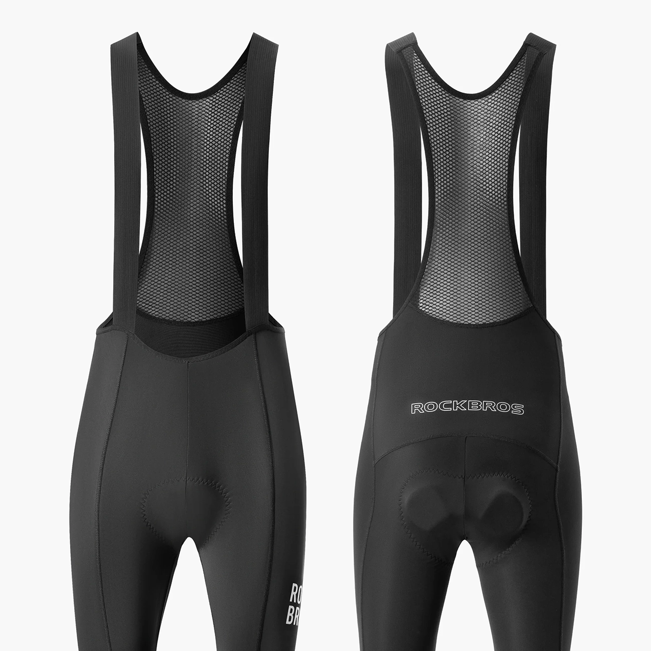 Rockbros 200021 Long Cycling Bib Shorts with Pad Size XXXL - Black - imagine 3