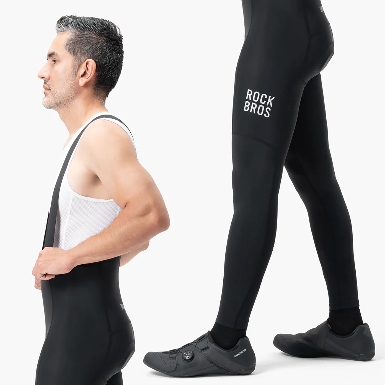 Rockbros 200021 Long Cycling Bib Shorts with Pad Size XXXL - Black - imagine 4