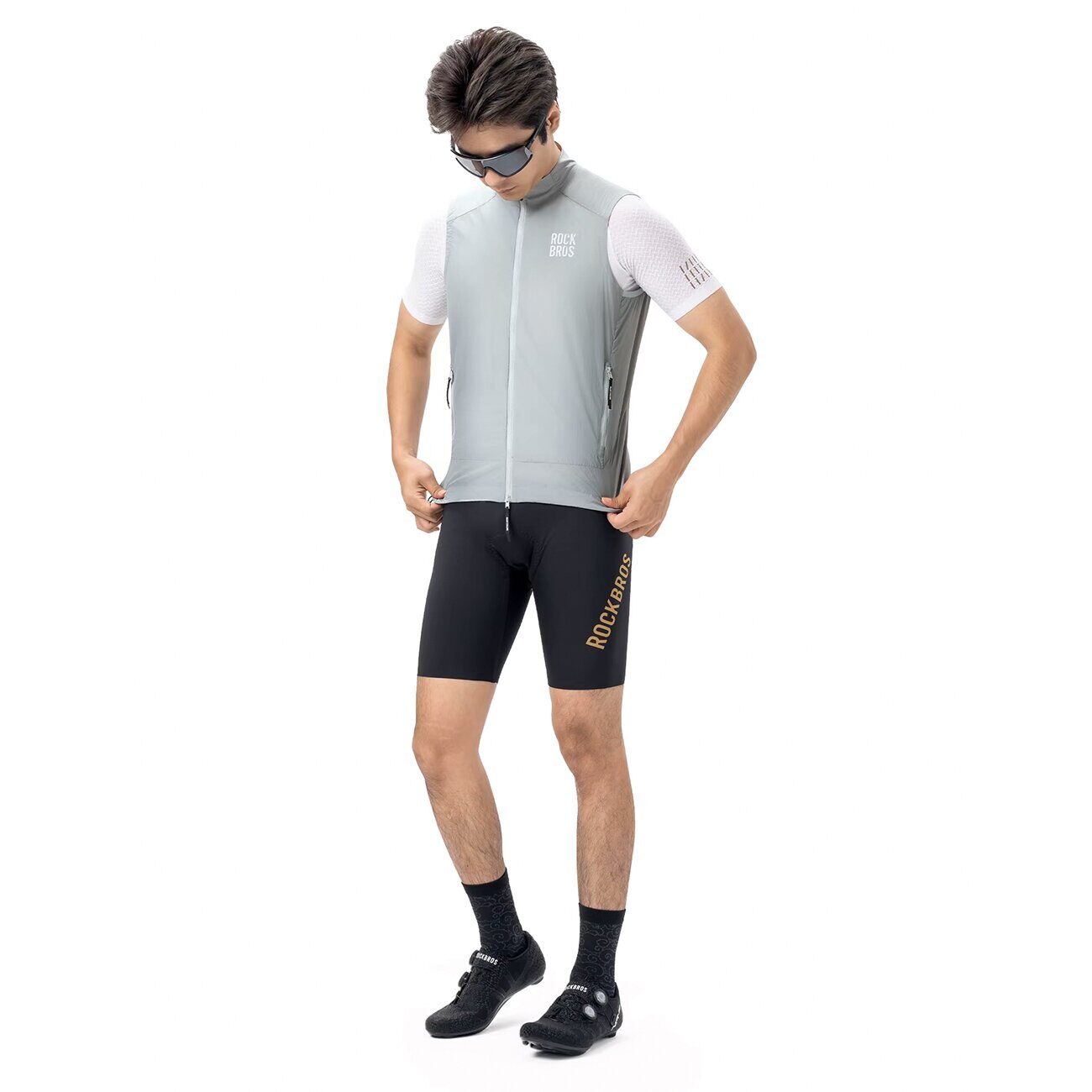 Rockbros YDMJ003 Spring/Autumn Windproof Vest Size M - White/Gray - imagine 3