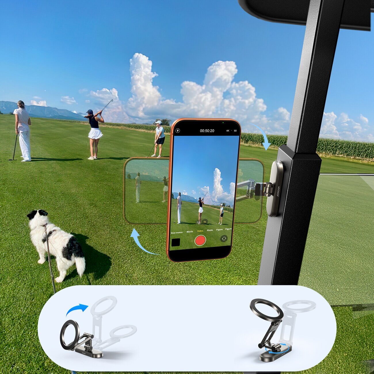 Joyroom JR-ZS520 magnetic phone holder for metal surfaces - titanium - imagine 7