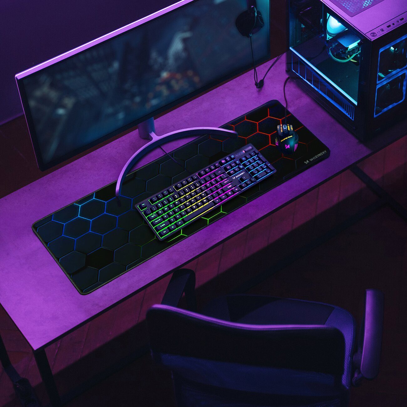 Wozinsky WPD-B800 Gaming Desk Pad 800x300mm Waterproof with Pattern - Black - imagine 7