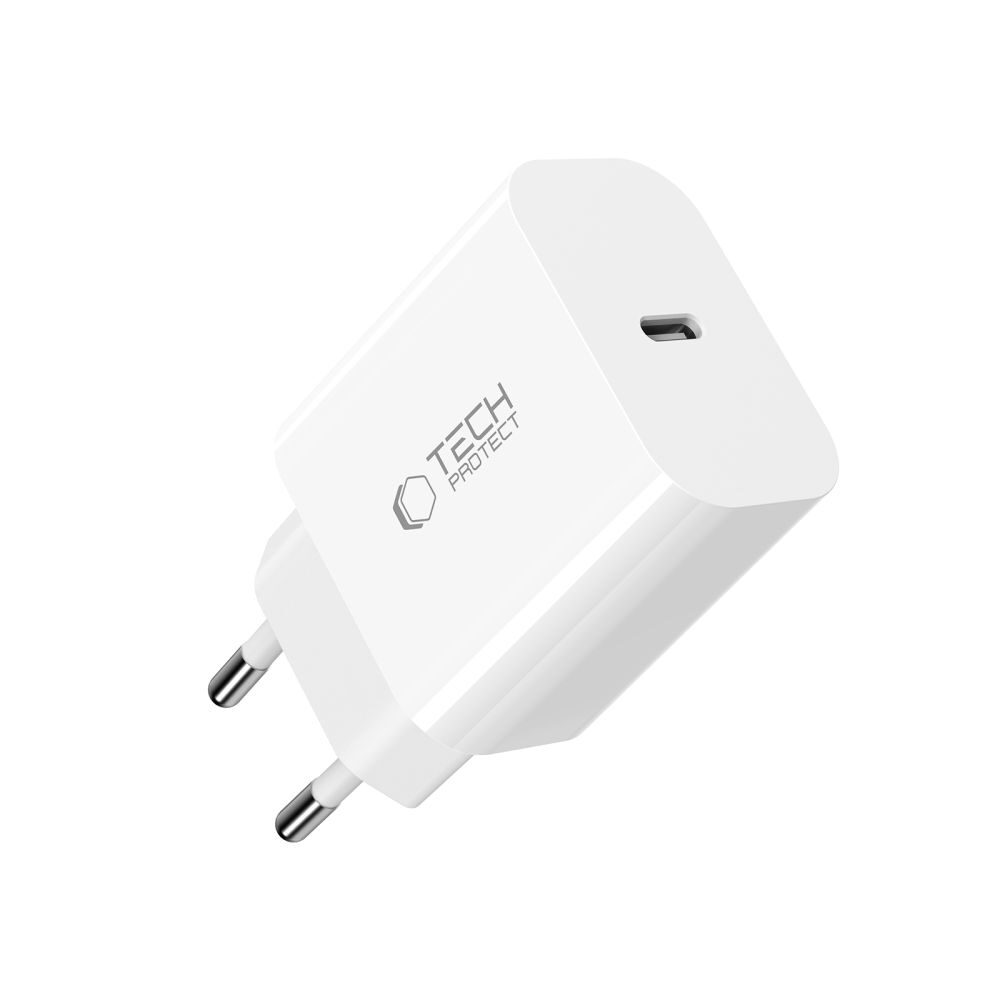 Tech-Protect NC20W Wall Charger with 100 cm USB-C / Lightning Cable - White - imagine 4