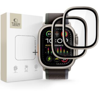 Tech-Protect 2-pack tempered glass for Apple Watch Ultra 49mm - silver and black