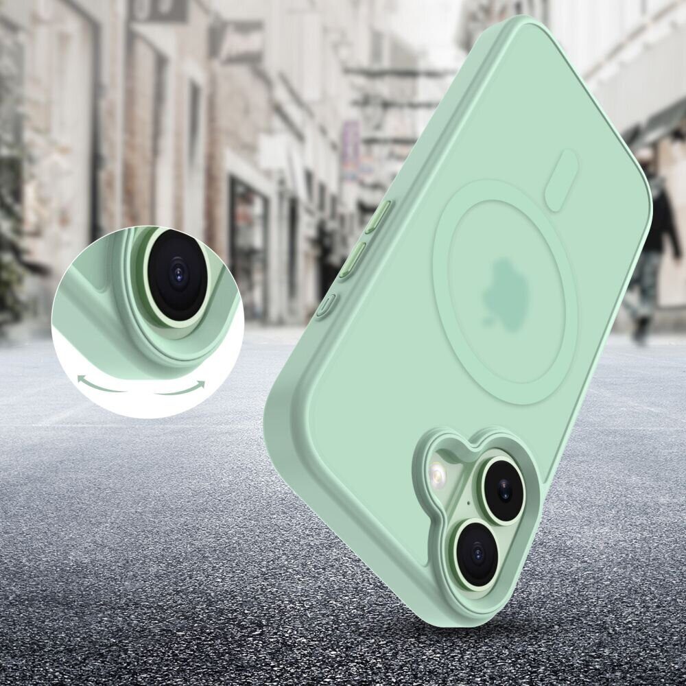Tech-Protect MagMat MagSafe Case for iPhone 17 - Transparent Green - imagine 5