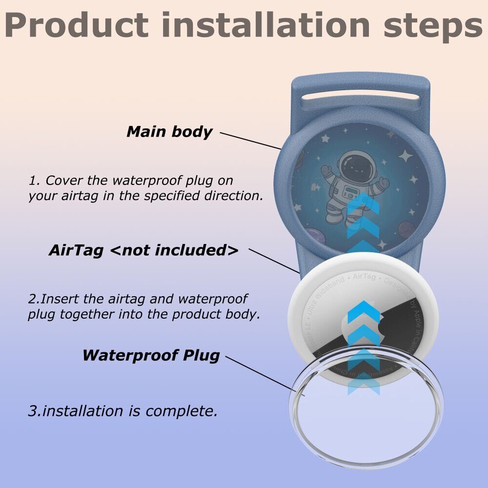 Tech-Protect Nylon Strap for Apple AirTag 1/2 - Blue - imagine 4
