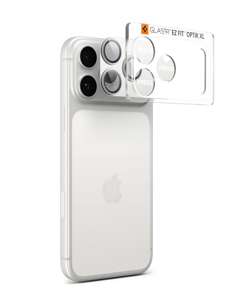 Spigen Optik Pro XL Camera Lens Glass for iPhone 17 Pro Max - Silver - imagine 2