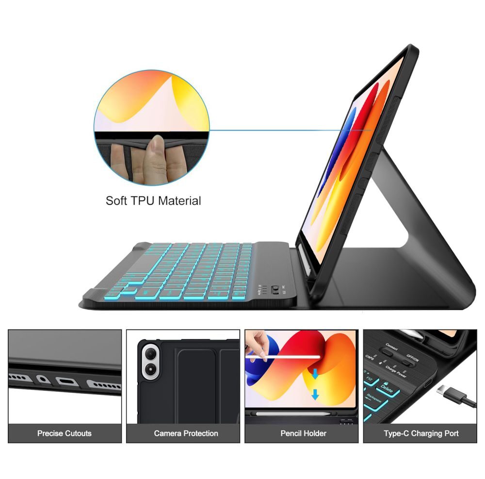 Tech-Protect SC Pen Case for Xiaomi Poco Pad M1 / Redmi Pad 2 Pro 12.1 - Black - imagine 4