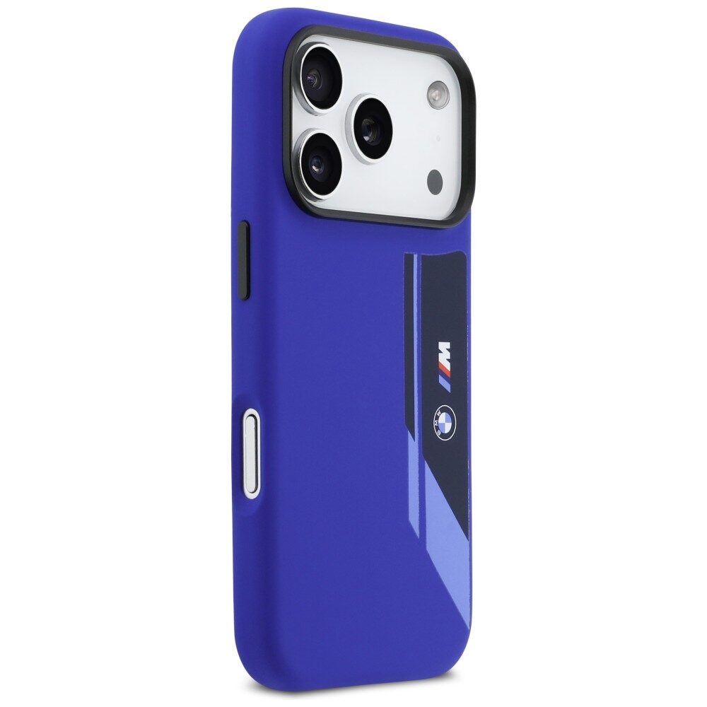 BMW M Silicon Vertical Logo MagSafe Case for iPhone 17 Pro - Navy Blue - imagine 4