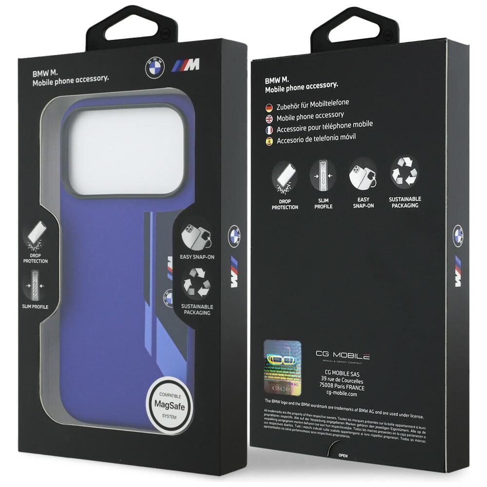BMW M Silicon Vertical Logo MagSafe Case for iPhone 17 Pro - Navy Blue - imagine 8
