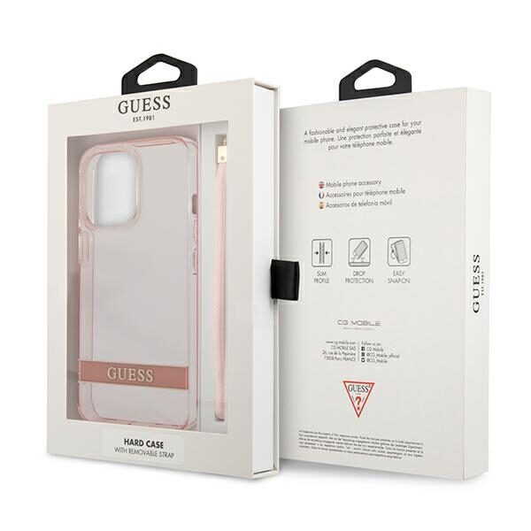 Guess Translucent Stap Case for iPhone 13 Pro Max - Pink - imagine 8