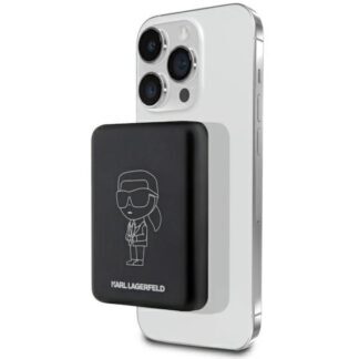 Karl Lagerfeld Ikonik MagSafe 5W 3000mAh Inductive Power Bank - Black