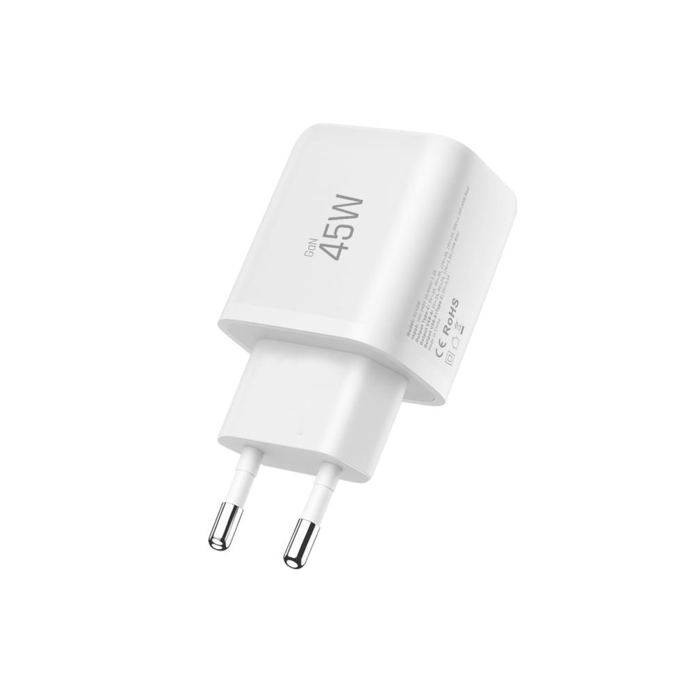 Tech-Protect NCA45W-GAN 2-Port USB-C / USB-A 45W Wall Charger - White - imagine 4