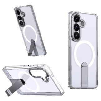 Hybrid Armor X Case for Samsung Galaxy A36 / A37 with Stand Compatible with MagSafe - Transparent
