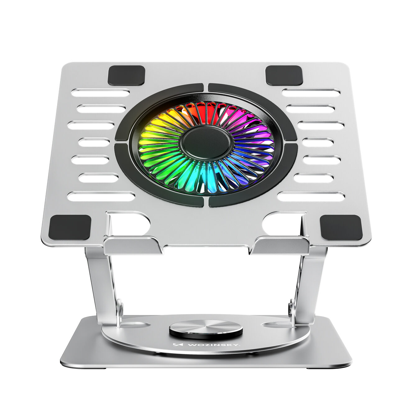 Wozinsky WDCX-X16-AS CoolBase RGB 360° cooling stand for laptop and tablet - silver - imagine 6