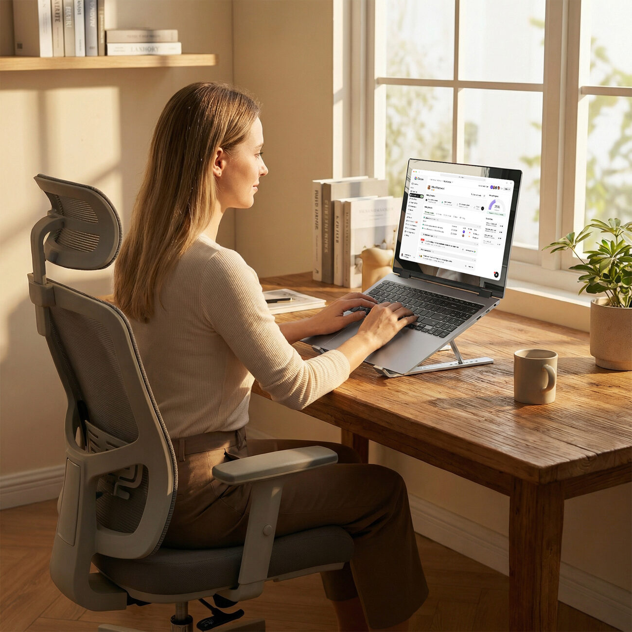 Wozinsky WDCX-X8S Foldable Adjustable Laptop Stand - Silver - imagine 10