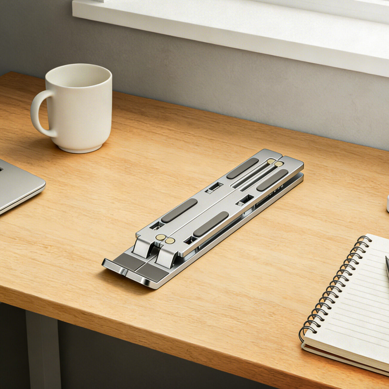 Wozinsky WDCX-X8S Foldable Adjustable Laptop Stand - Silver - imagine 9