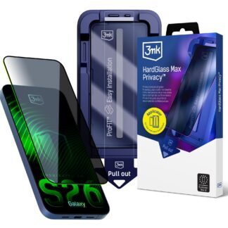9H tempered glass with 3mk HardGlass Max Privacy filter for Samsung Galaxy S26