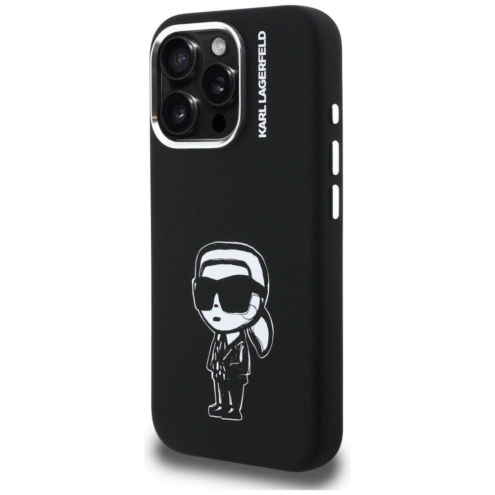 Karl Lagerfeld Silicone Karl Sketch MagSafe Case for iPhone 16 Pro Max - Black - imagine 2