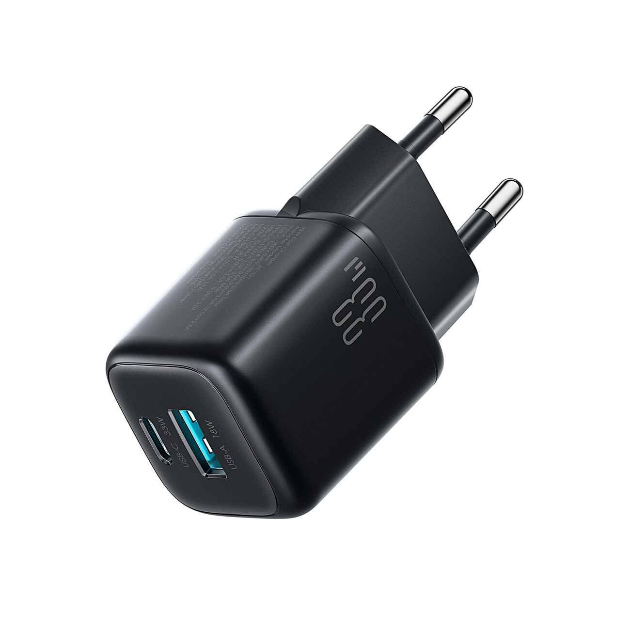 Joyroom JR-TG7 33W USB-A + USB-C Wall Charger with 60W USB-C to USB-C 1m Cable - Black - imagine 2