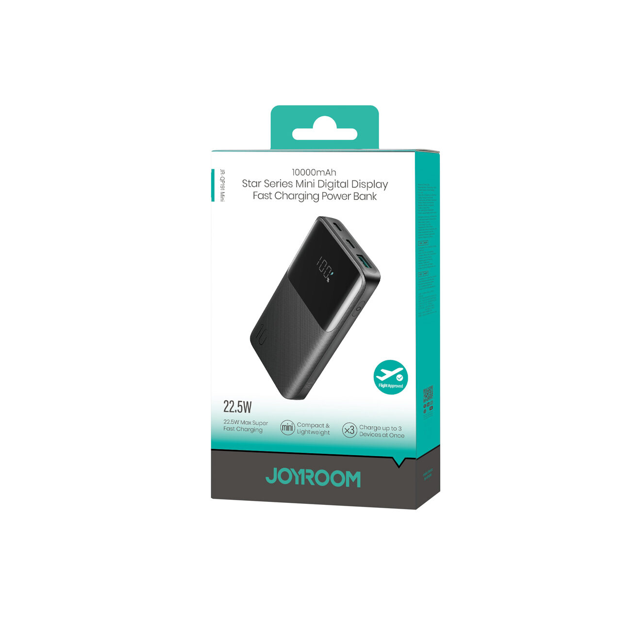 Joyroom JR-QP191 Star Series Mini 10000mAh 22.5W Powerbank with Digital Display - Black - imagine 6