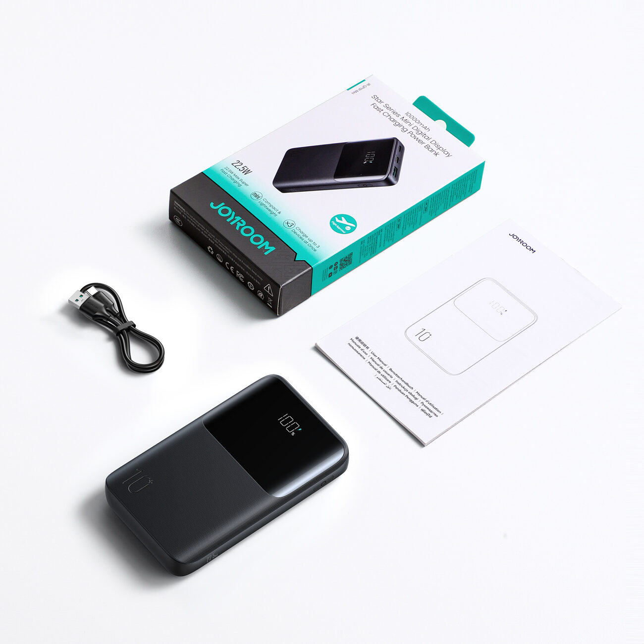 Joyroom JR-QP191 Star Series Mini 10000mAh 22.5W Powerbank with Digital Display - Black - imagine 8