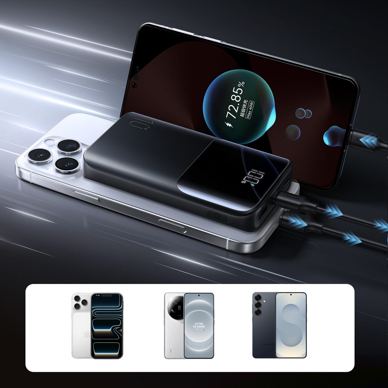 Joyroom JR-QP191 Star Series Mini 10000mAh 22.5W Powerbank with Digital Display - Black - imagine 9