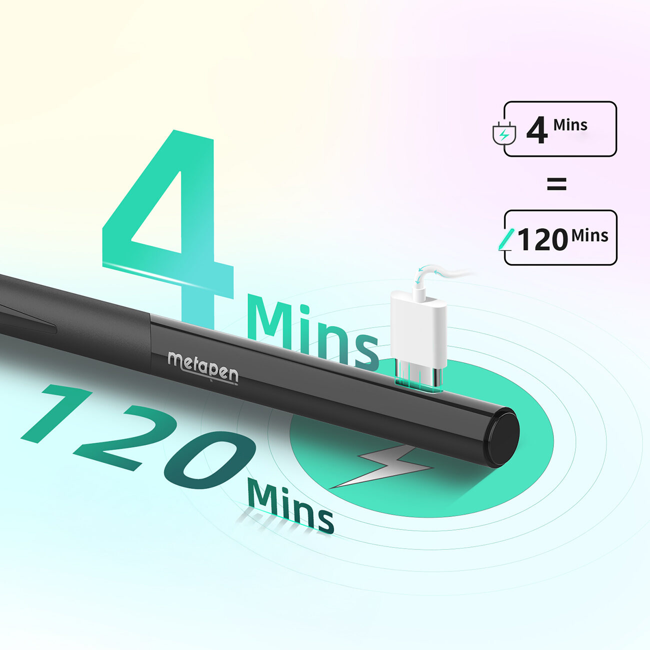 Metapen Pencil D1 stylus for iPad - black - imagine 2
