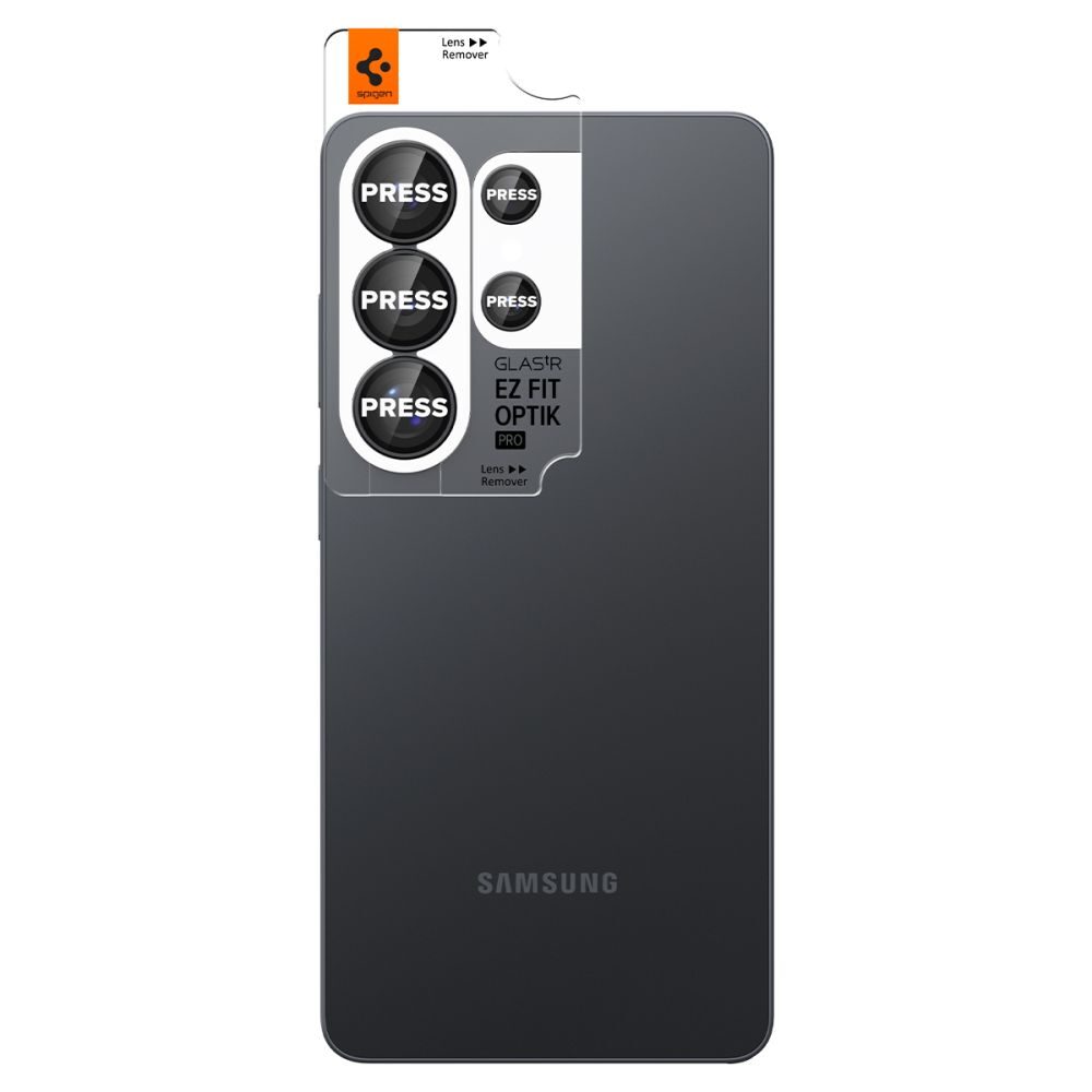 Spigen Glas.Tr Ez Fit Optik Pro HD Camera Cover 2-pack for Samsung Galaxy S26 Ultra - Black - imagine 2