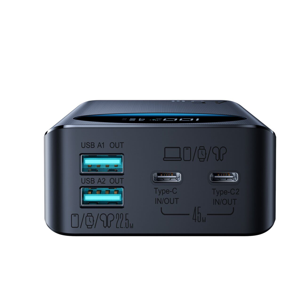 Joyroom JR-PBF02 Pro 20000 mAh 45W Powerbank with Digital Display 2x USB-A 2x USB-C - Black - imagine 5