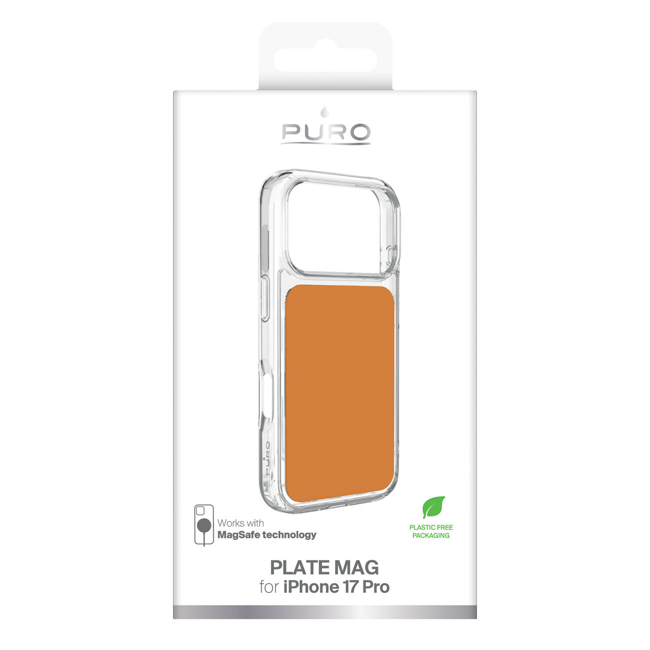 Puro Plate Mag Case for iPhone 17 Pro Compatible with MagSafe - Orange - imagine 2
