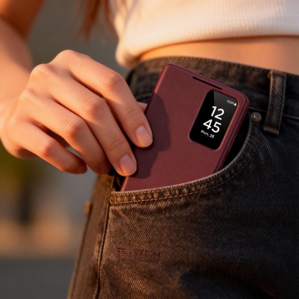 Tech-Protect Wallet Case for Samsung Galaxy S26+ - Burgundy - imagine 5