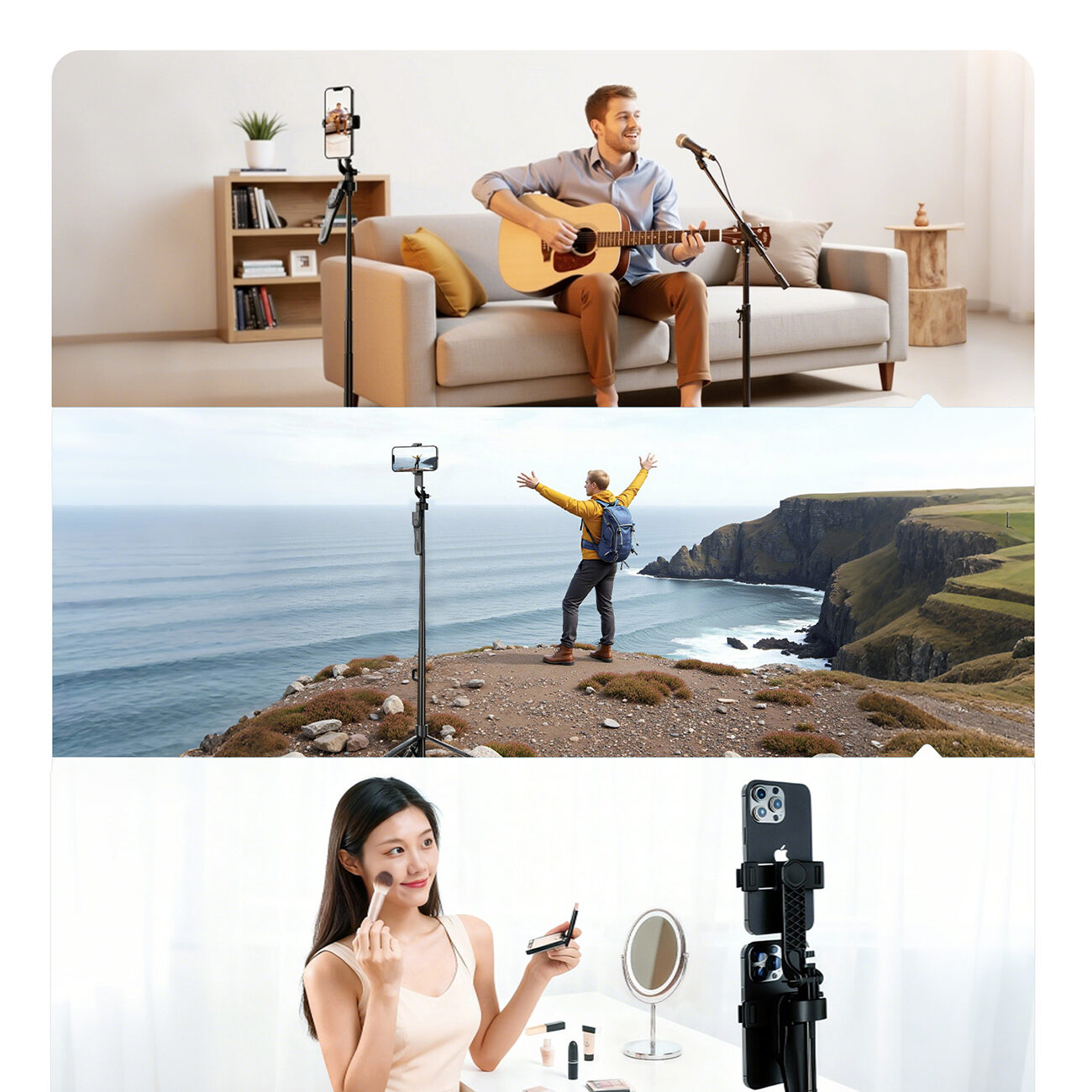 Selfie stick Orico SPM215 tripod 1/4" for phone camera with 360-degree rotation Bluetooth 5.2 - black - imagine 8
