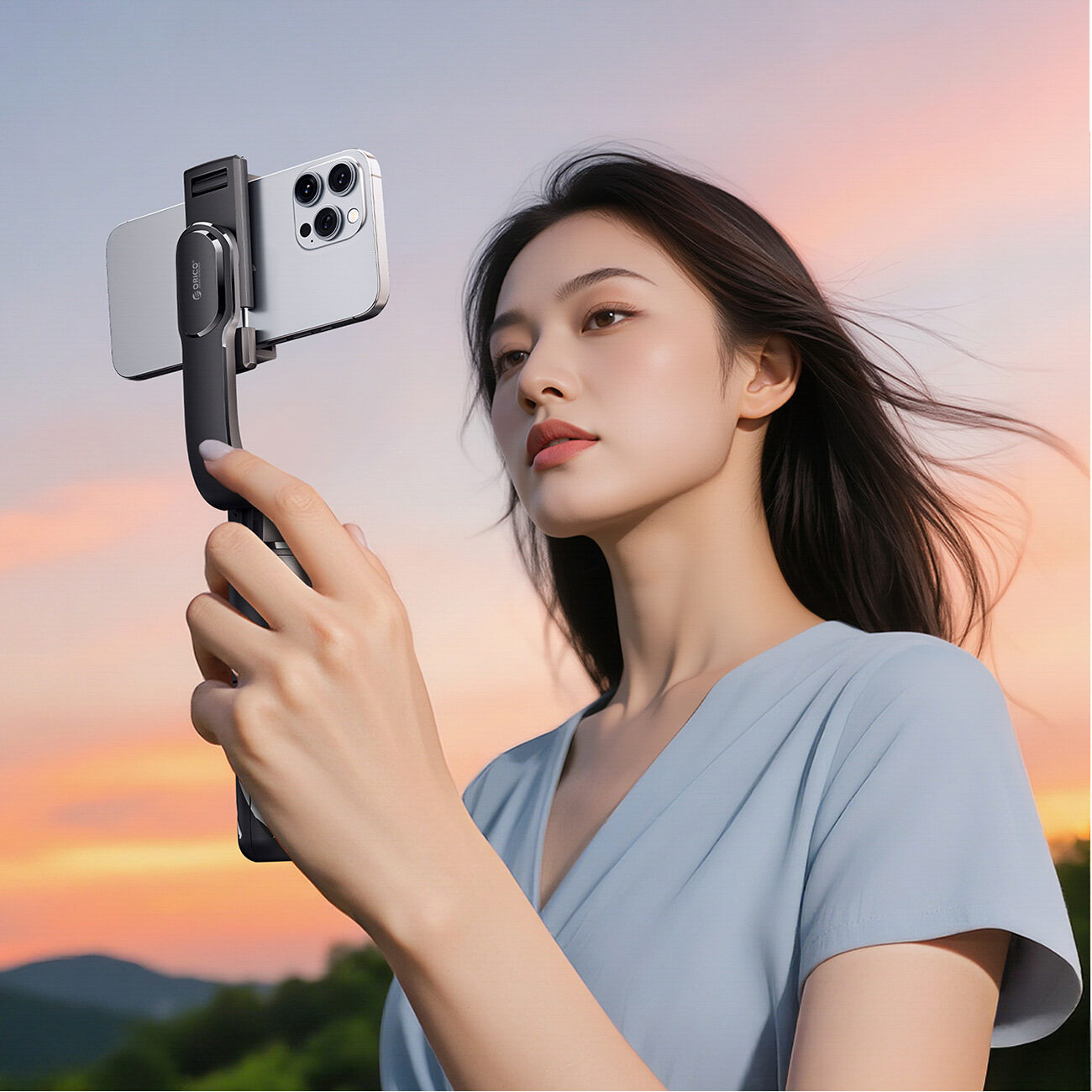 Selfie stick Orico SPN100 1/4" tripod for phone camera with 360 degree rotation Bluetooth 5.2 - black - imagine 2