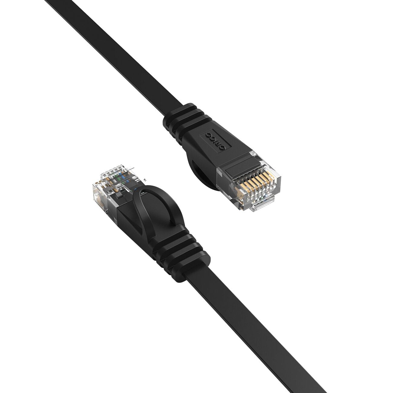Orico PUG-C6B CAT6 1000Mbps RJ45 Ethernet Network Cable, Flat LAN, 15m, Black - imagine 3