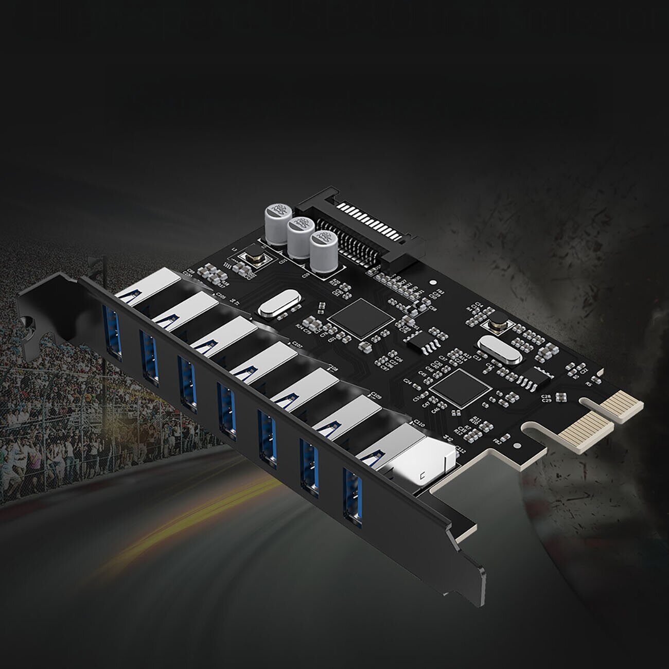 Orico PVU3 PCI-E 7x USB 3.0 Expansion Card for Desktop - Black - imagine 9