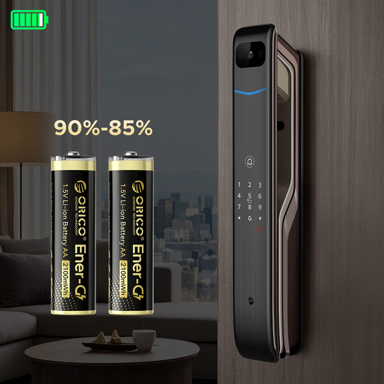 Orico Ener-G EG5C lithium battery 1.5V 2100mWh AA USB-C rechargeable battery 2 pcs. - imagine 6
