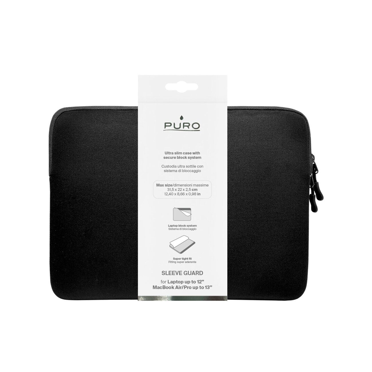 Puro Slim Guard 13" Laptop Bag - Black - imagine 2