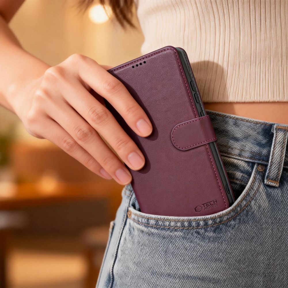 Tech-Protect Wallet Case for Samsung Galaxy A36 / A56 / A37 5G - Burgundy - imagine 5