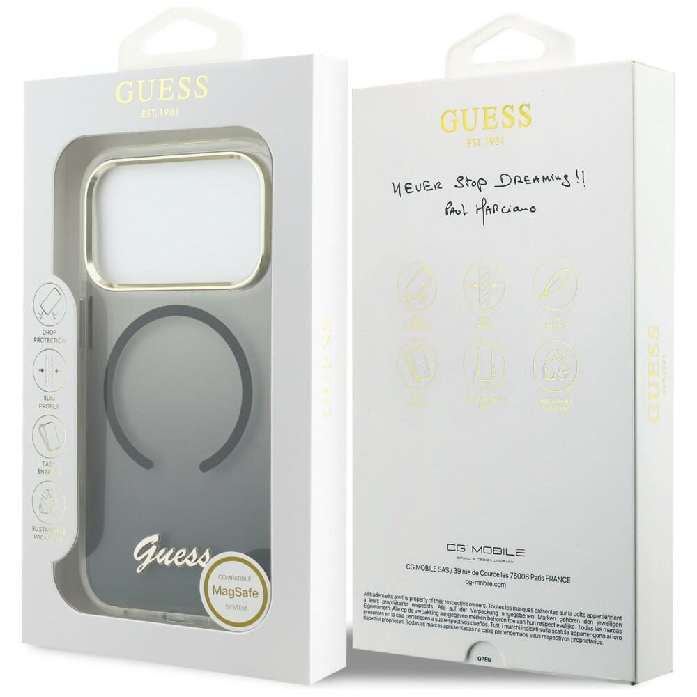 Guess IML Gradient Script Metal MagSafe Case for iPhone 17 Pro - Black - imagine 8