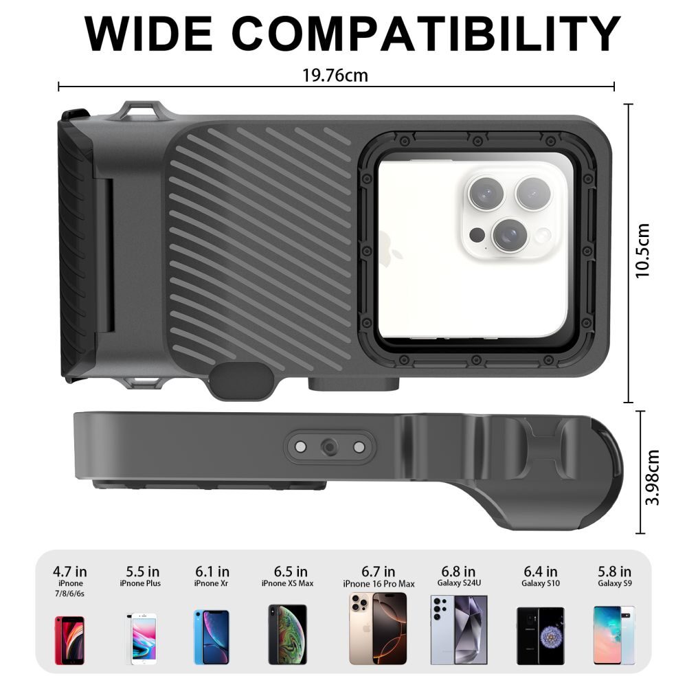 Tech-Protect IPX8 Pro Waterproof Phone Case - Gray and Black - imagine 5