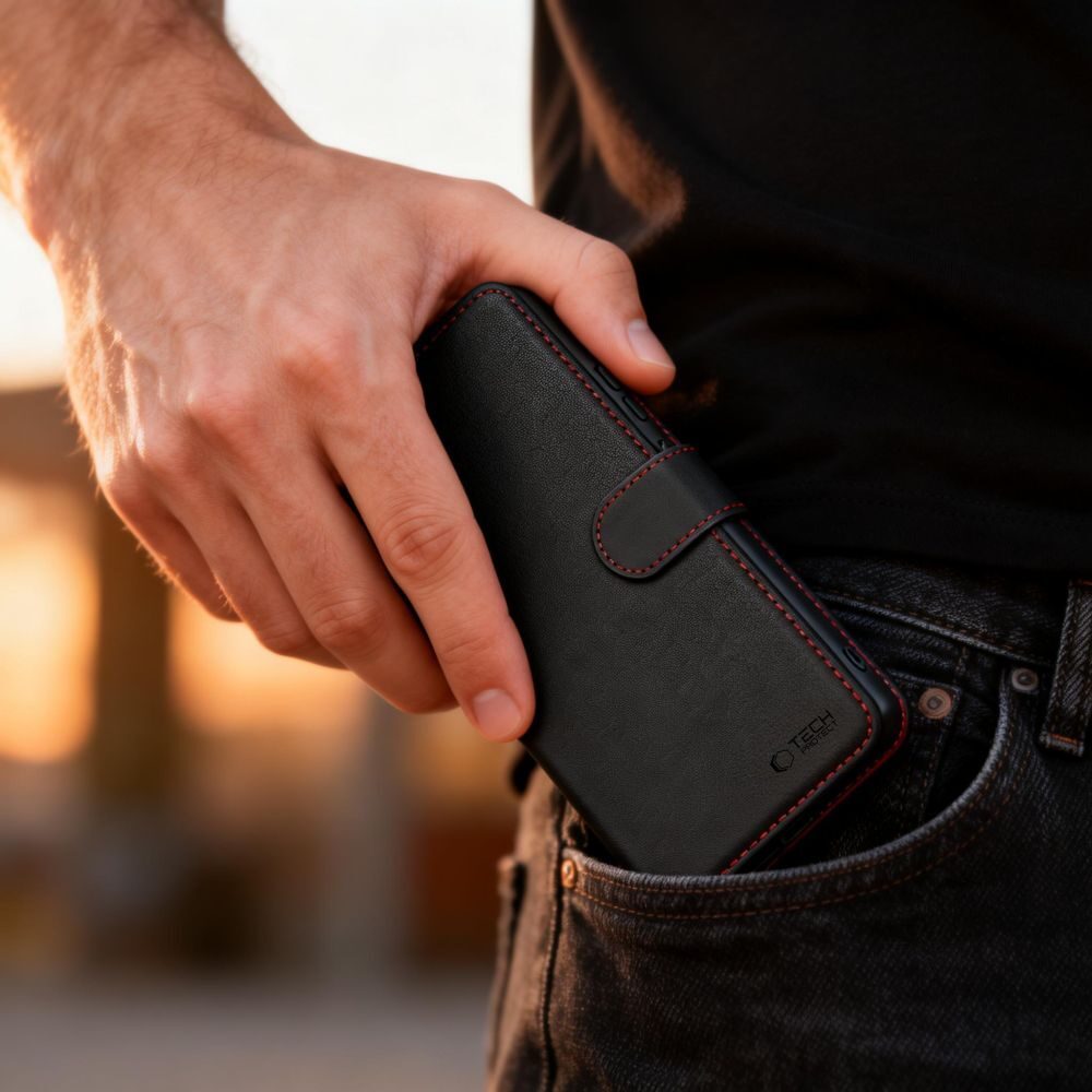 Tech-Protect Wallet Case for Samsung Galaxy A57 5G - Black and Red - imagine 6