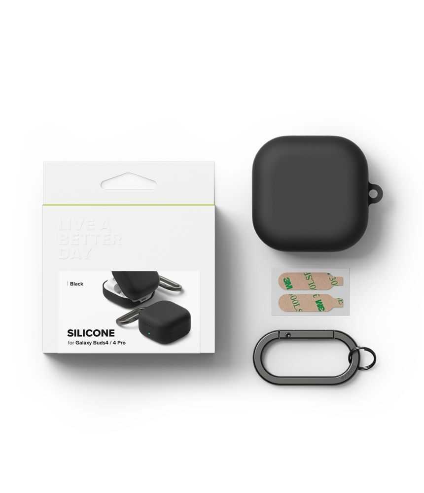 Ringke Silicone Case for Samsung Galaxy Buds 4 / 4 Pro - Black - imagine 6