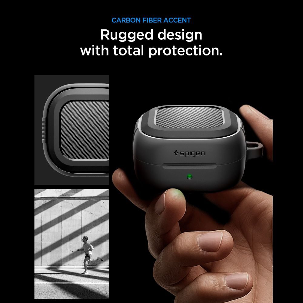 Spigen Rugged Armor Case for Samsung Galaxy Buds 4 / 4 Pro - Matte Black - imagine 7
