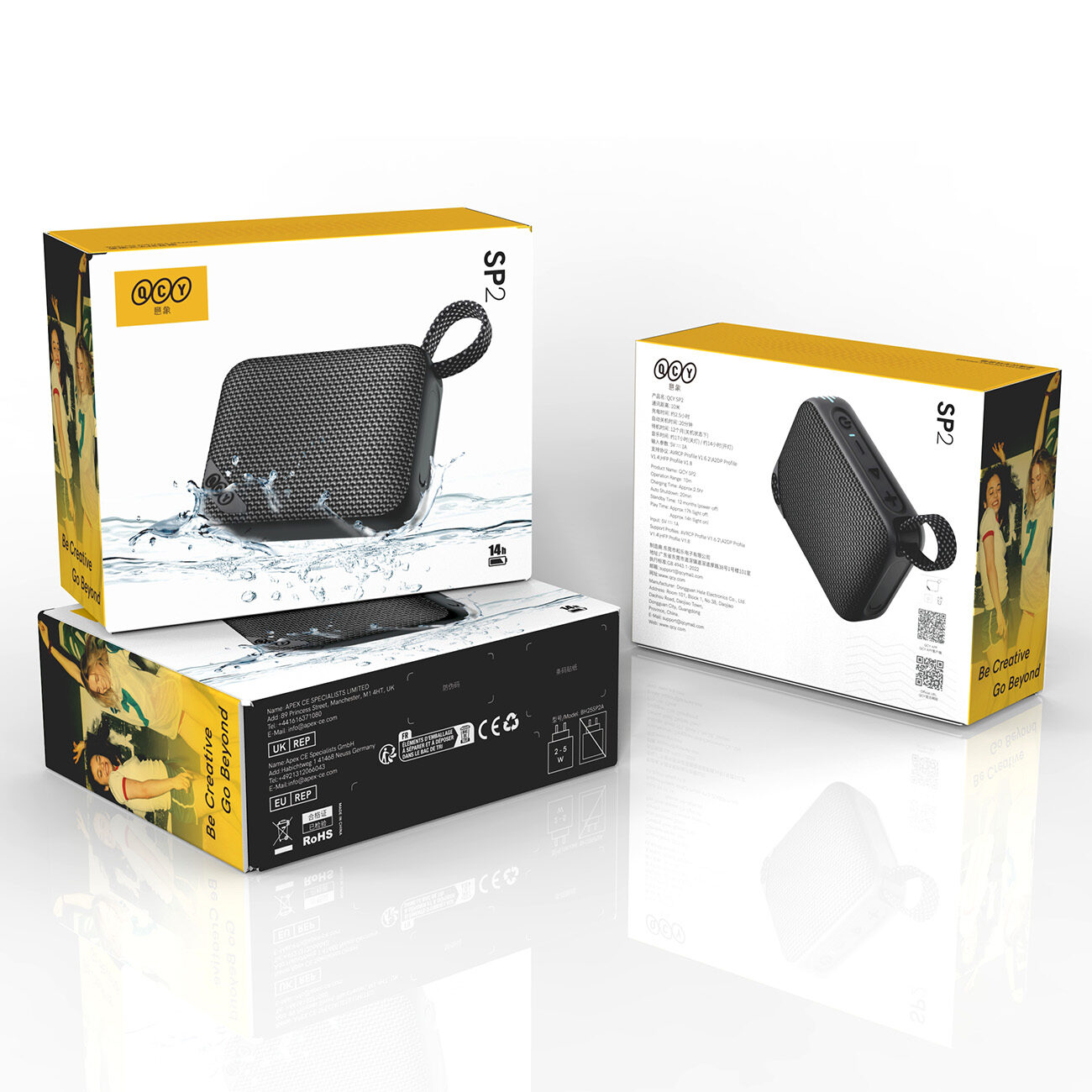 QCY SP2 IP67 Bluetooth Speaker with RGB Backlight and Stereo Mode - Black - imagine 5