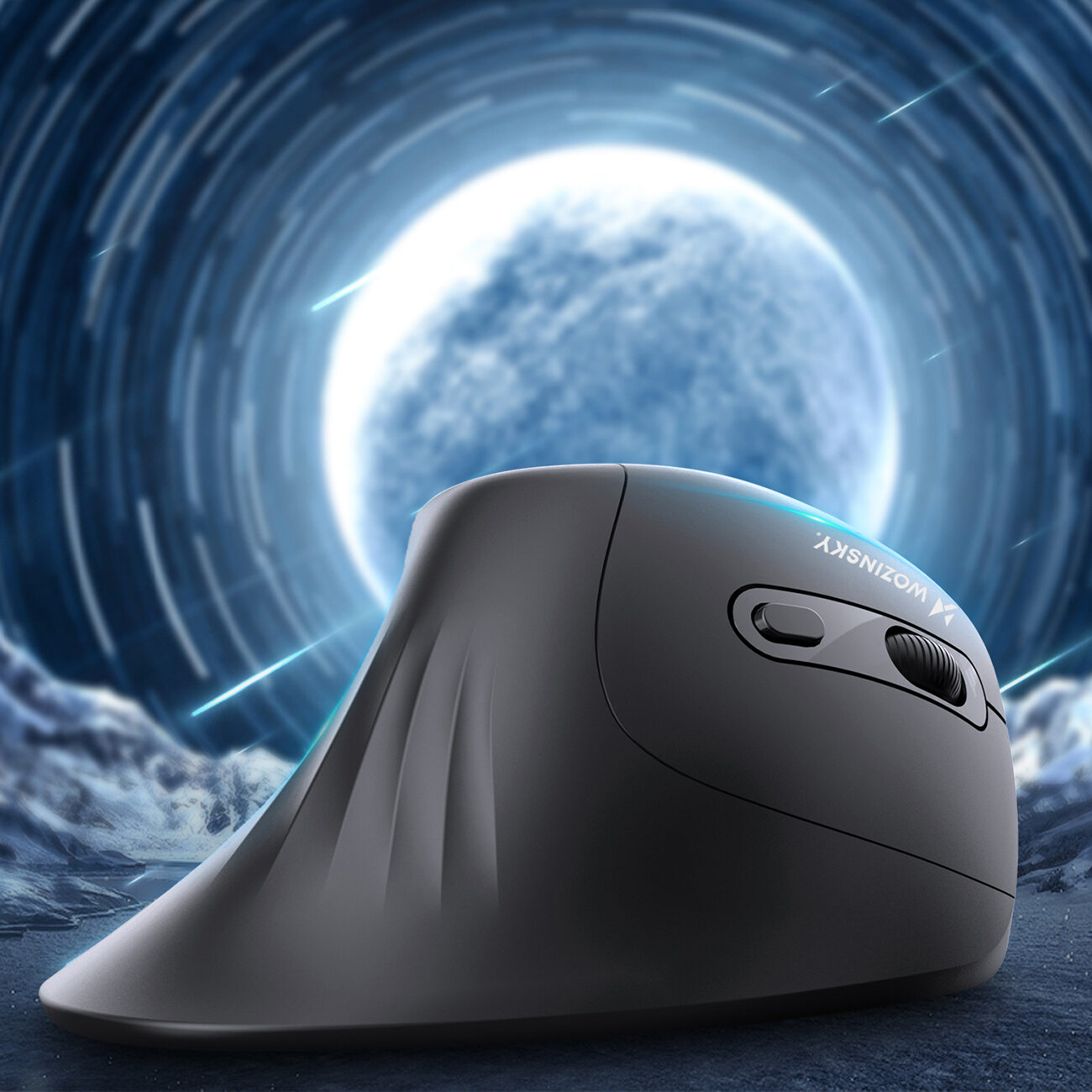 Wozinsky WWM-1076 Wireless Vertical Ergonomic Mouse 3600 DPI - Black - imagine 6