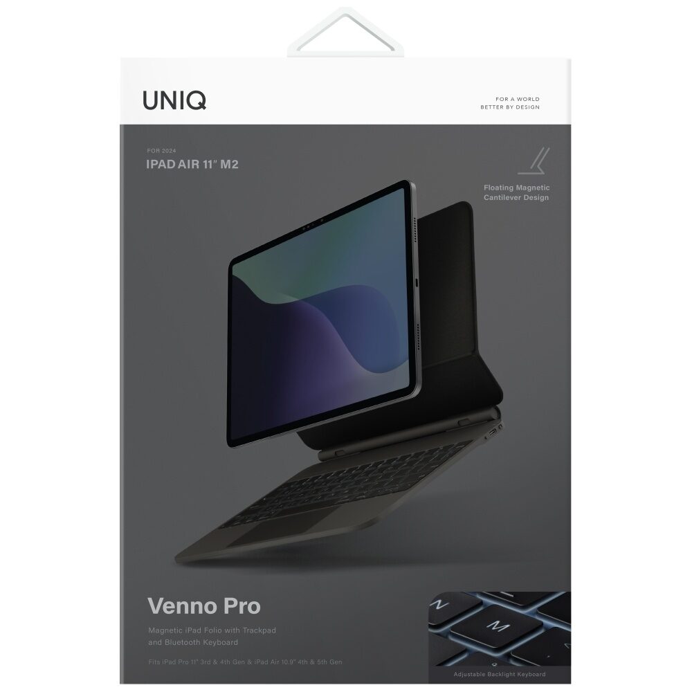 Uniq Venno Pro Magnetic Smart Case with Keyboard for iPad Air 10.9" (2020/2022) / Pro 11" (2021/2022) / Air 11" (2024/2025/2026) - Black - imagine 7