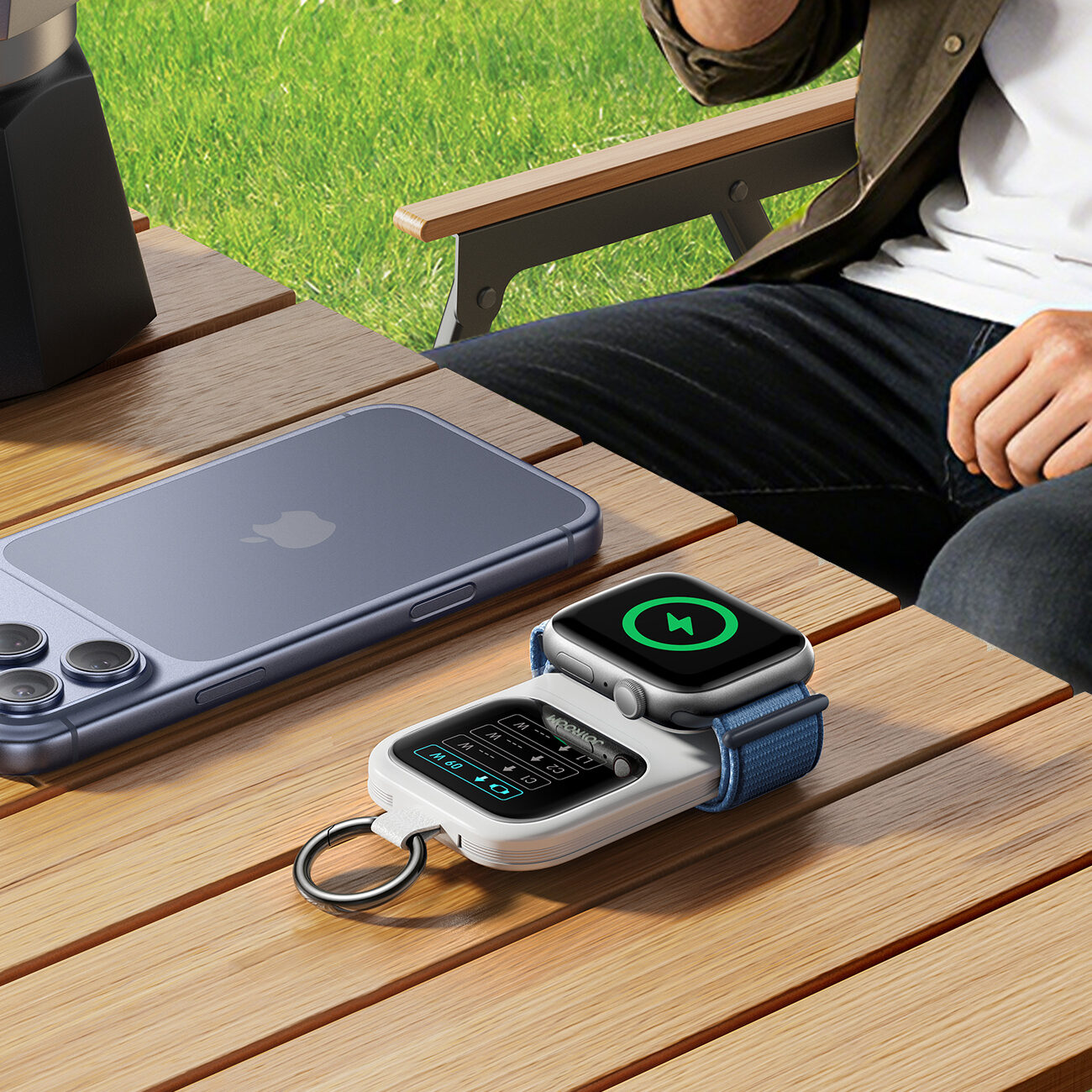 Joyroom JR-W19 5000mAh Powerbank with 5W Wireless Watch Charging - White - imagine 10