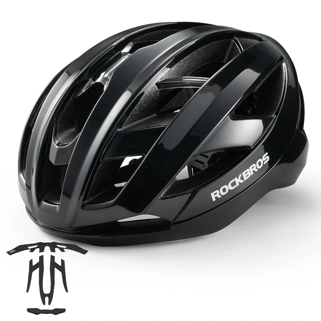 Rockbros LK-69 Bike Helmet with Reinforced Frame 58-62 cm - Black - imagine 2