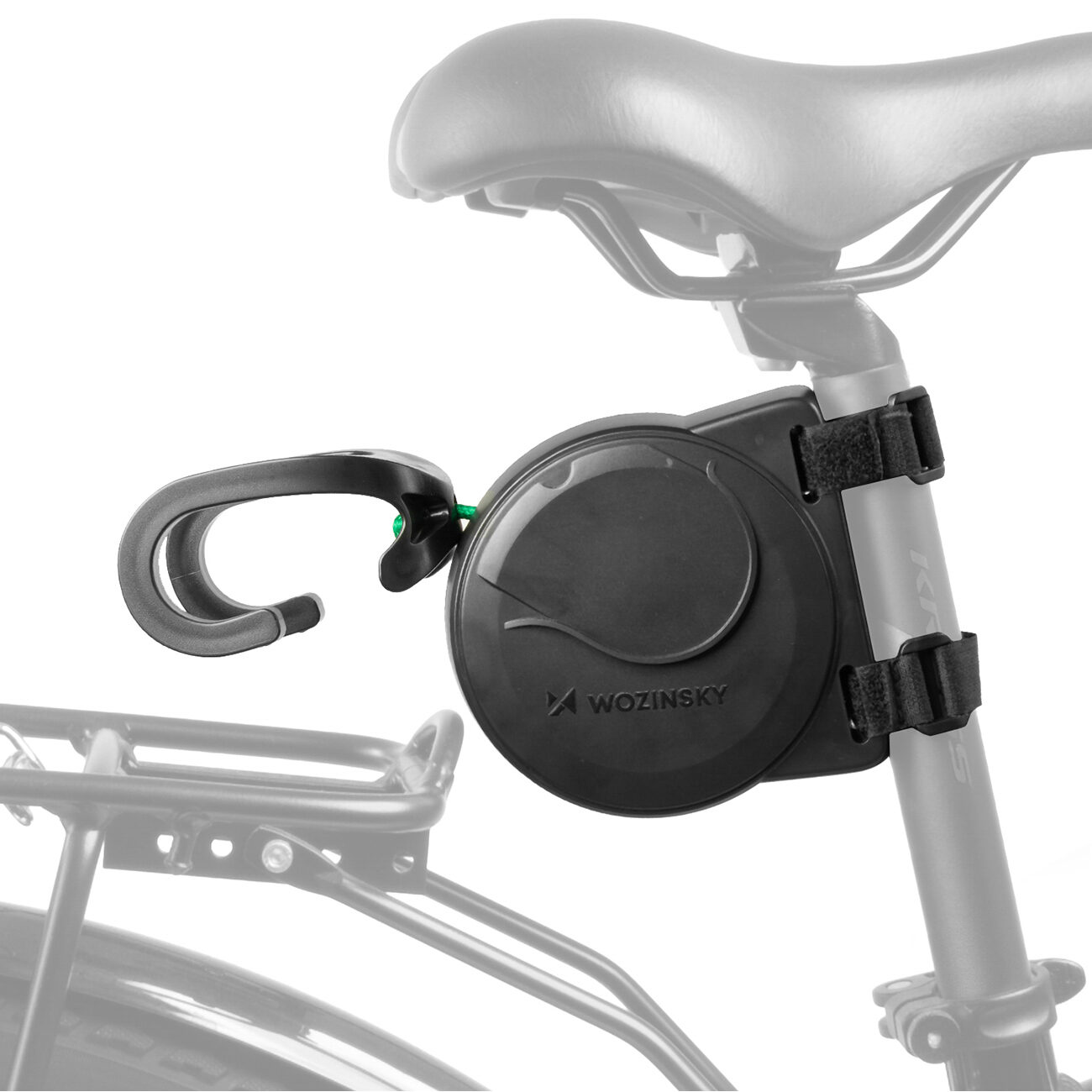 Wozinsky WLH-K2 tow rope for children's bike 2.6 m self-retracting - black - imagine 2