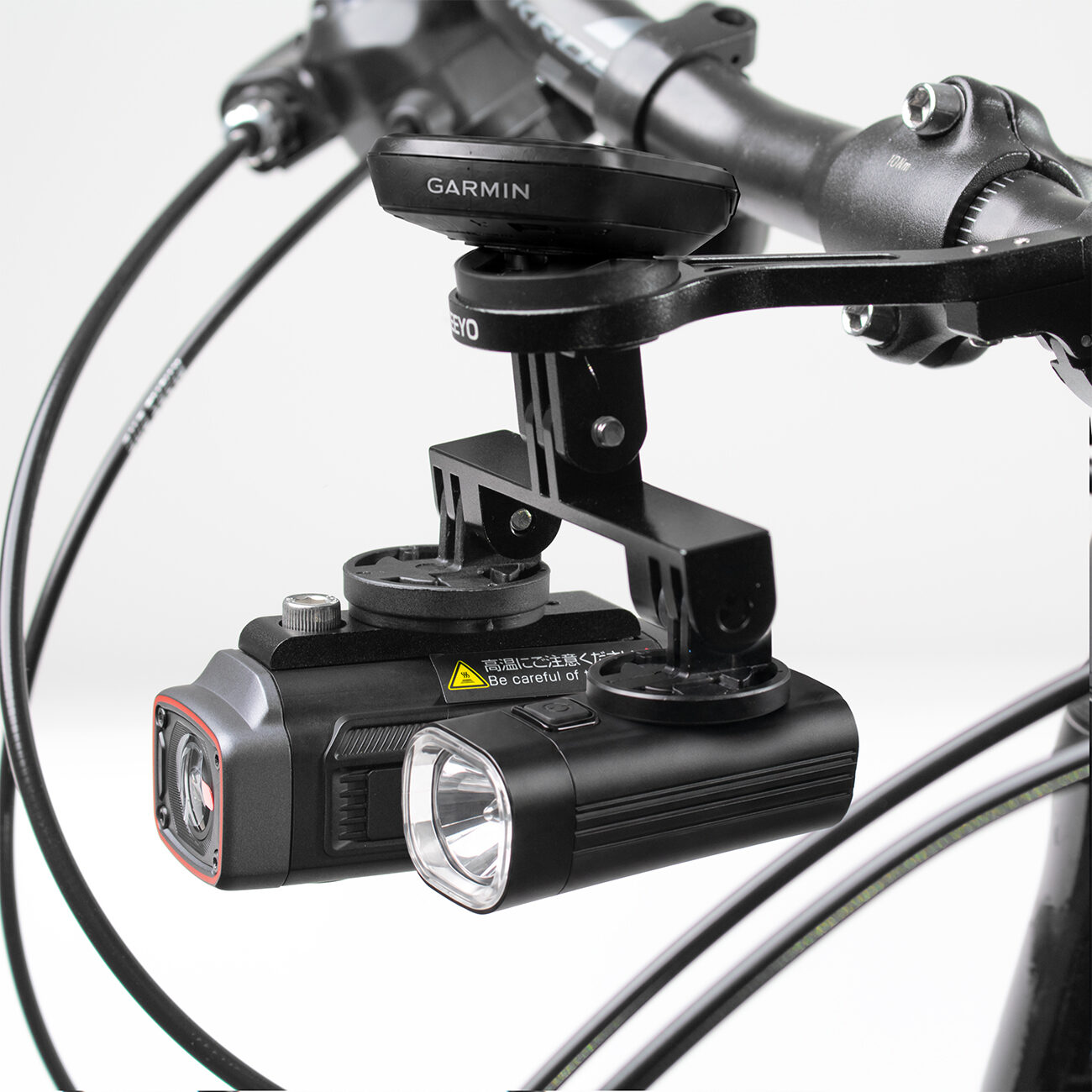 AKEEYO Camera Mount with Headlight - Black - imagine 3